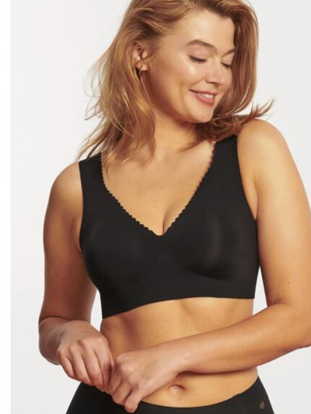 Evelyn & Bobbie Seamless Evelyn Bra Womens Plus Size XL Onyx Black Wireless EUC